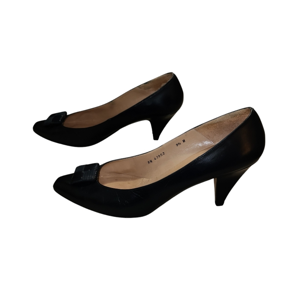 Lauren Alexandra Vintage Navy Blue Pumps - Picture 2 of 8